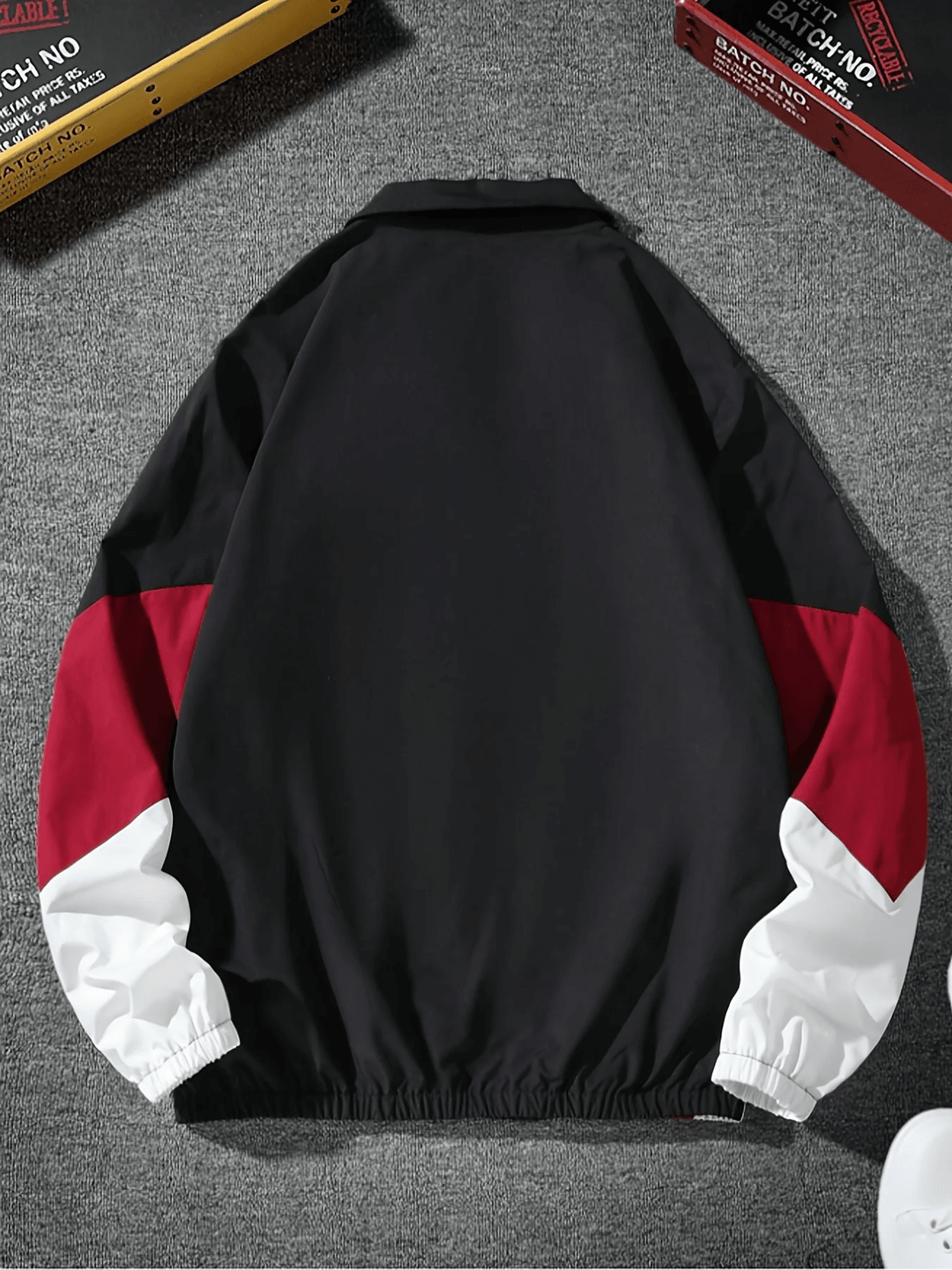 Mens Lightweight Windproof Jacket Casual Color Block Travel Coat