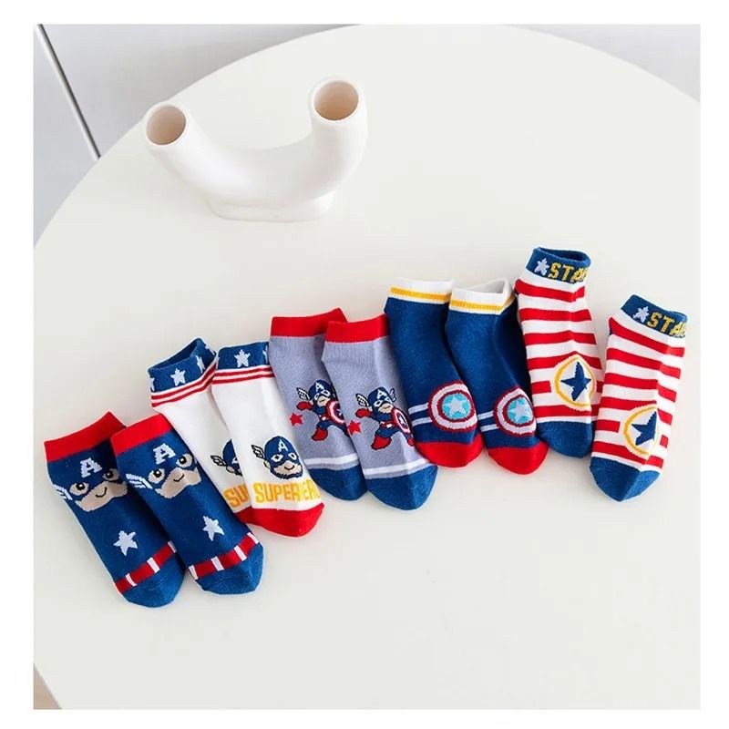 Kids Cartoon Character Socks Soft Breathable 5 Pack