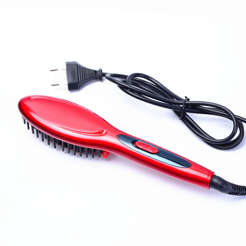 Professional Ceramic Hair Straightening Brush Electric Comb Anti Frizz Styler