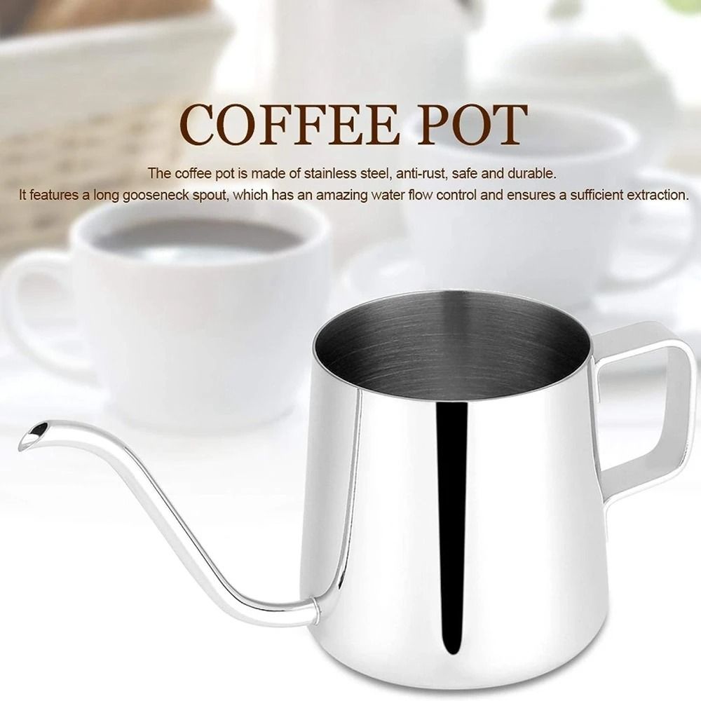 Stainless Steel Gooseneck Pour Over Coffee Pot with Narrow Spout