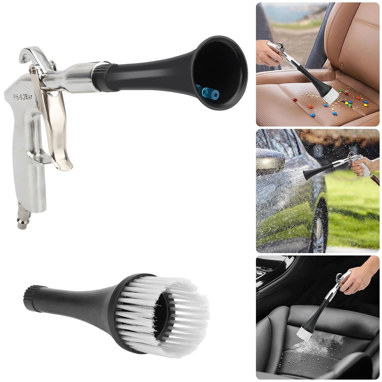 High-Pressure Car Cleaning Gun,Rotating Tornado Air Blow Tool, NPT for Efficient Interior and Exterior Car Detailing