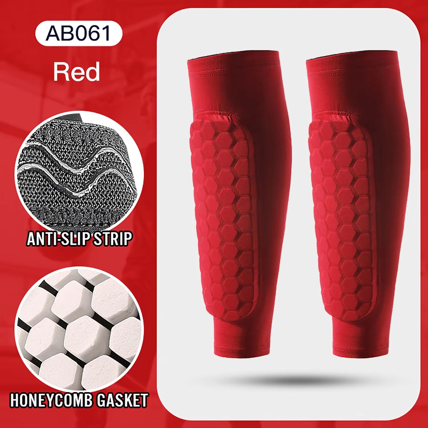 Honeycomb Shin Guards Leg Sleeves – Shockproof Soccer Protection with Anti-Slip Grip