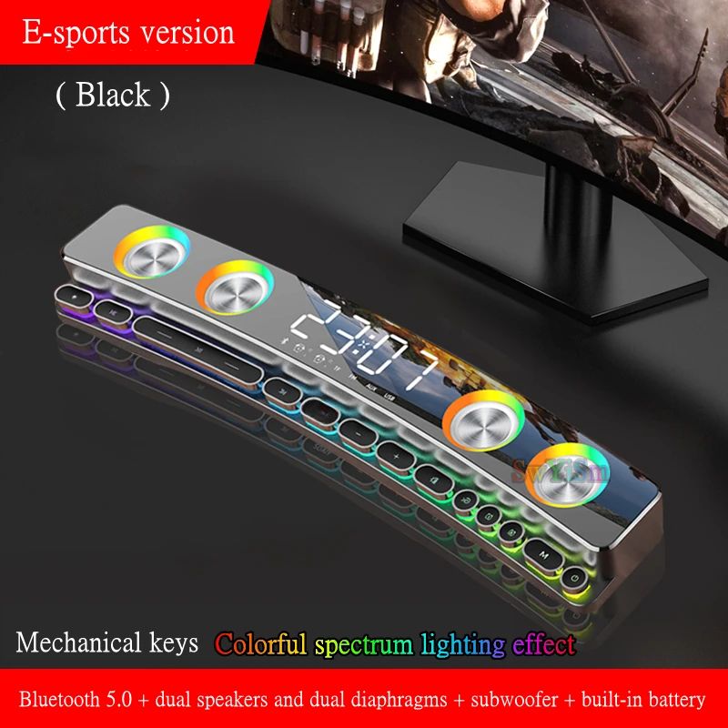 Premium Bluetooth Sound Bar with RGB Stereo Speaker & Deep Subwoofer Sound System