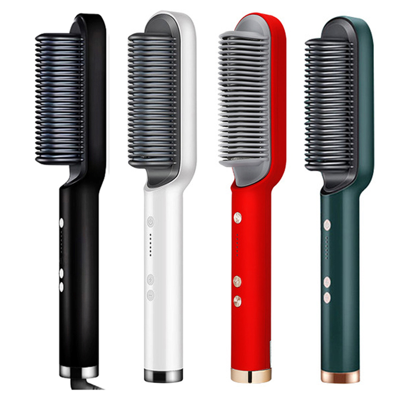 Electric Hair Straightener Brush, Professional Fast Heating Ceramic Hair Straightener