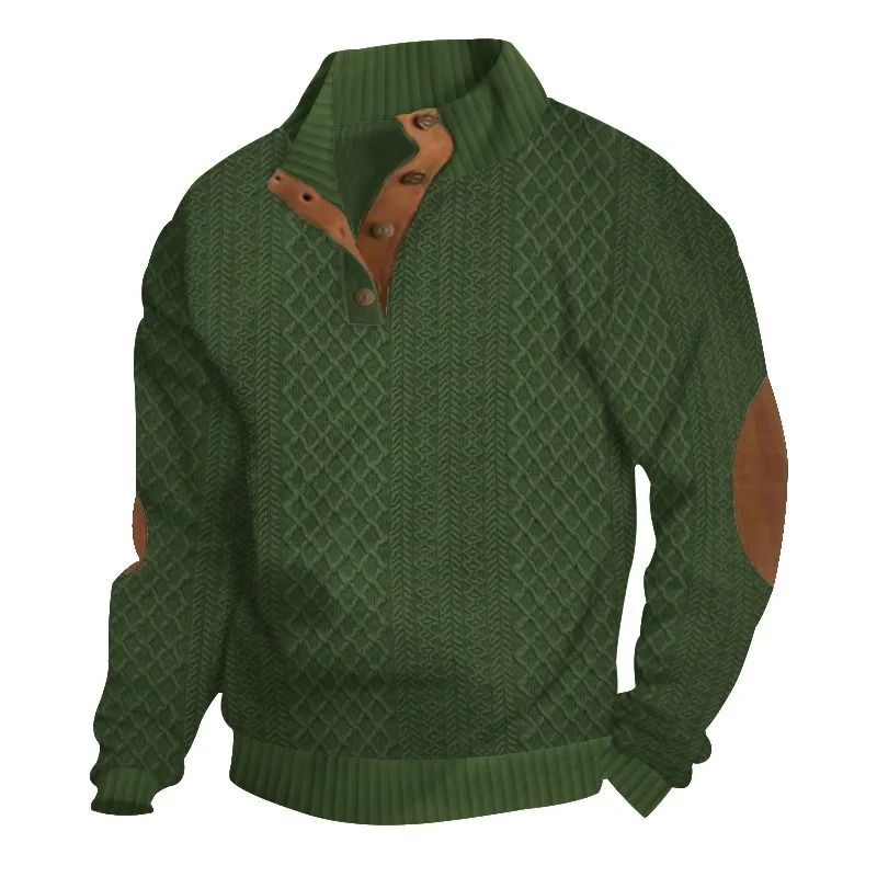 Men Stand Up Collar Thick Warm Cardigan Sweater Winter Casual Coat
