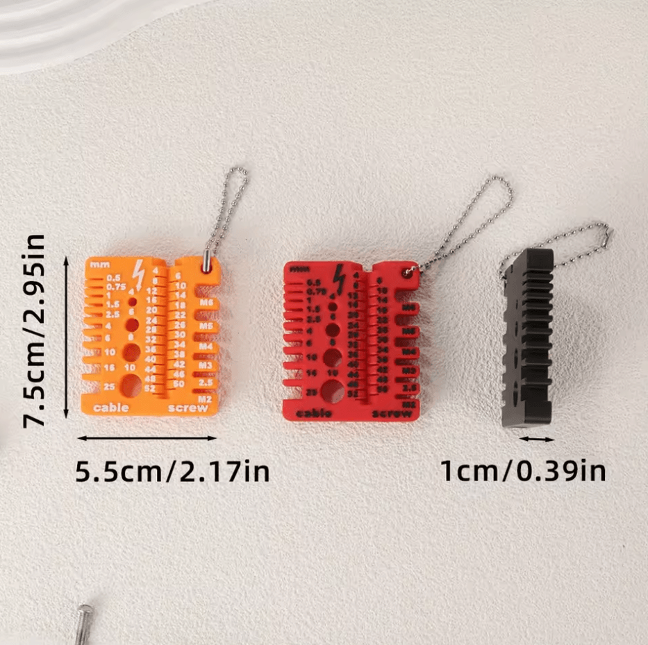 Portable Thread Checker and Drill Bit Gauge Nut Screw Measurement Tool