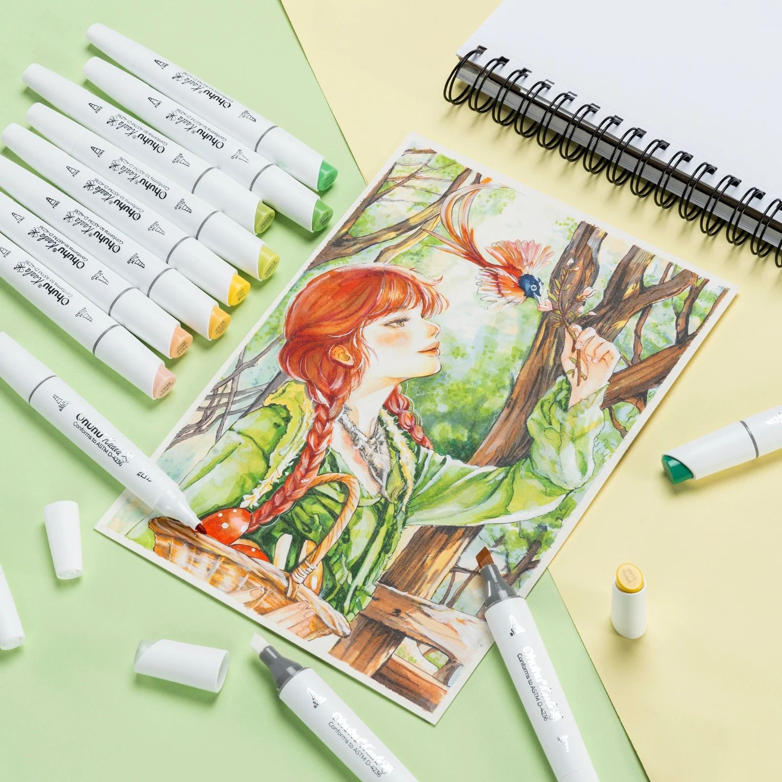 Ohuhu Kaala Professional Art Marker Set - Dual Tip Refillable Alcohol Markers