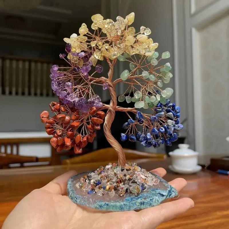 7 Chakra Crystal Tree of Life Feng Shui Healing Crystal Decor