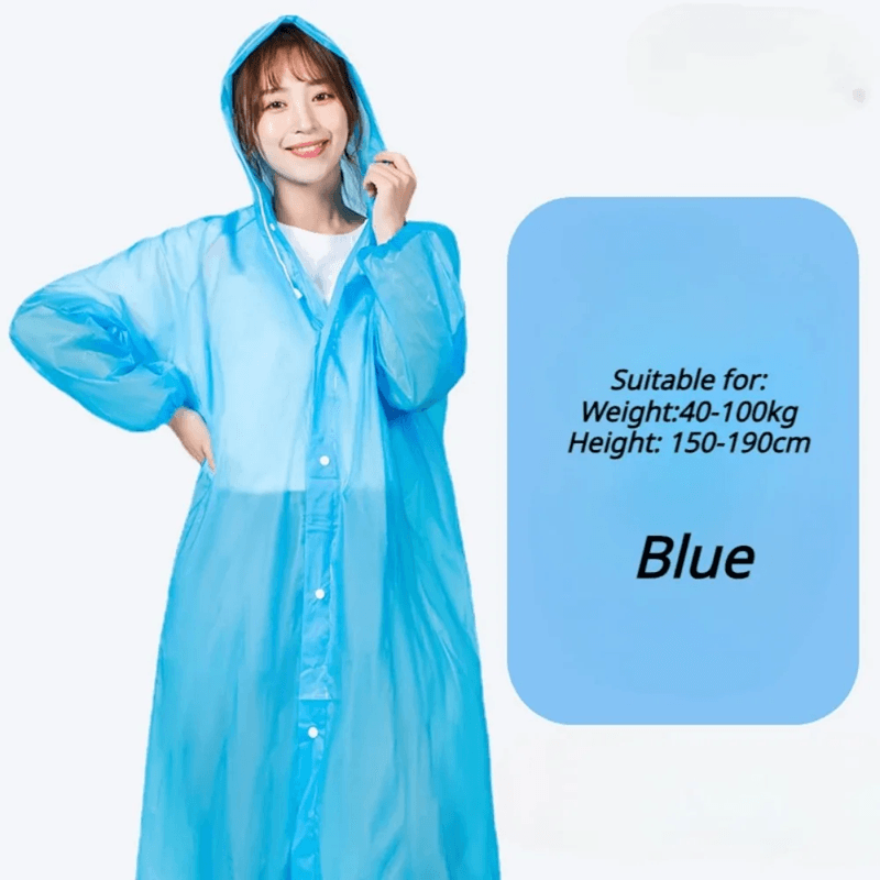 Portable Waterproof Travel Raincoat – Lightweight, Reusable Adult Poncho for Outdoor & Emergency Use