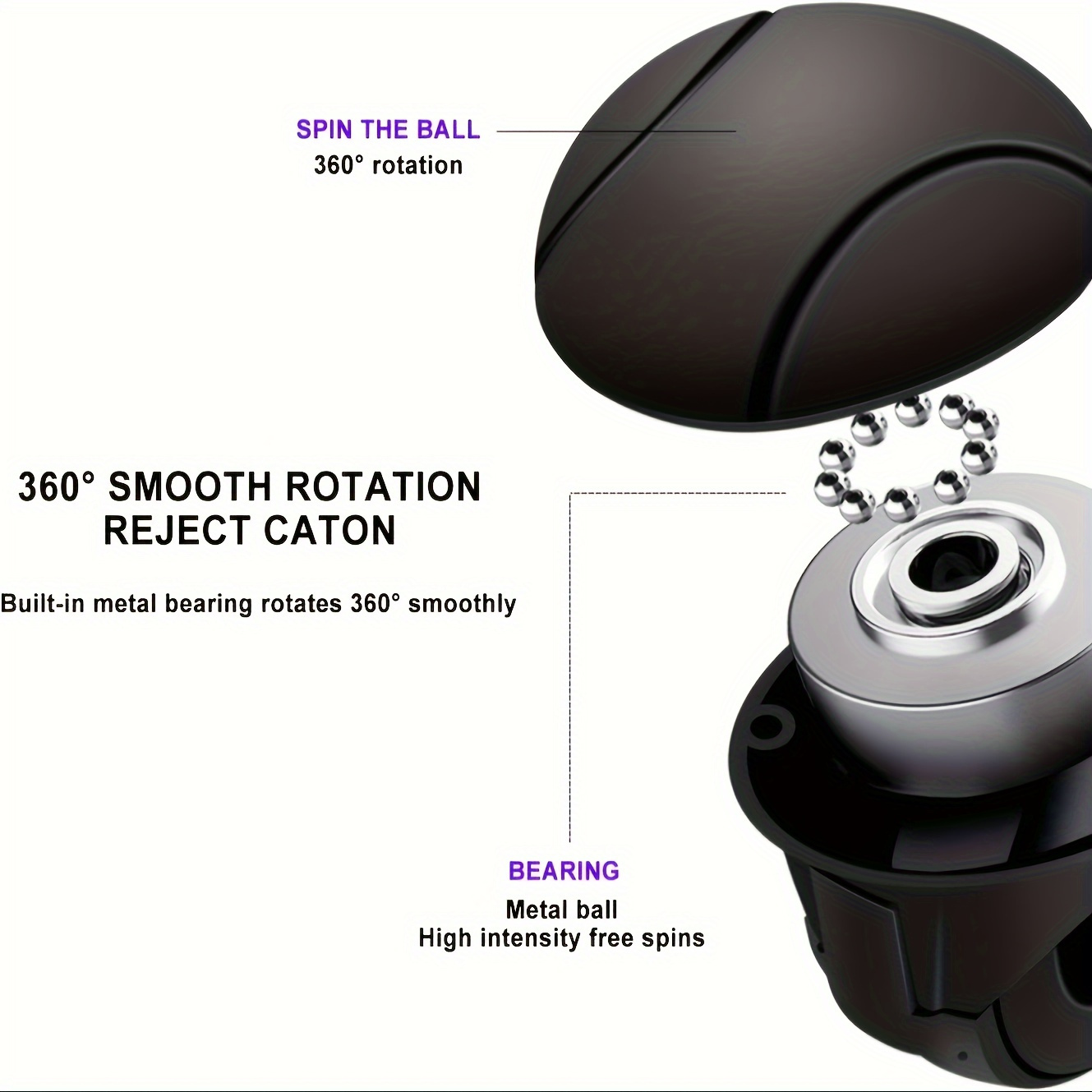 Easy-Grip Silicone Steering Wheel Knob – Smooth Rotation, One-Hand Operation, Built-In Metal Bearing & Non-Slip