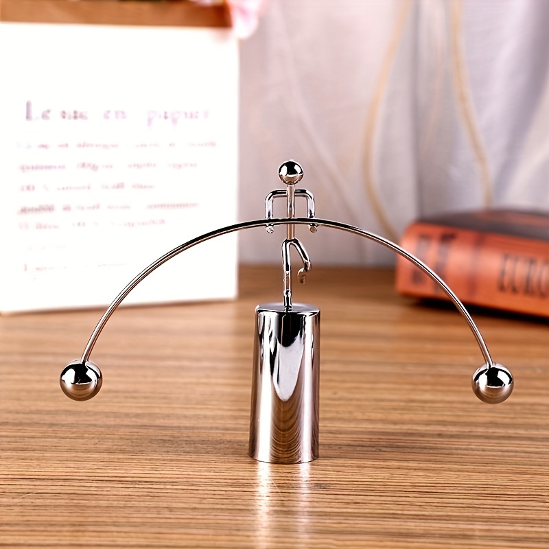 Stainless Steel Balance Ball Weightlifting Swing Sculpture Home Office Stress Relief Accessory