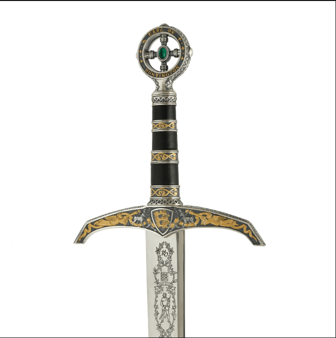 Robin Hood Fantasy Sword | Marto Toledo Steel | Black & Gold Engraved Blade