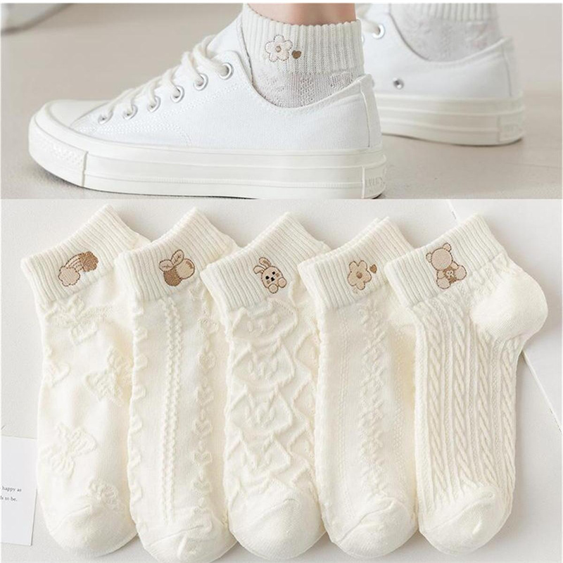 Cute Cartoon Women Ankle Socks for Spring and Summer
