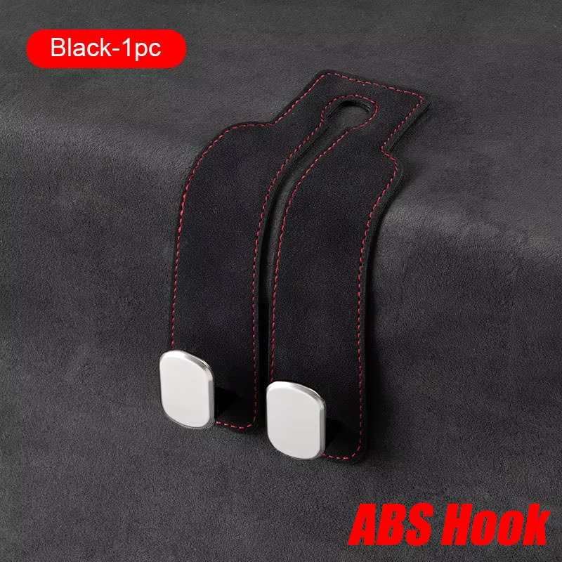 Universal Car Headrest Hook Premium Suede Rear Seat Hanging Dual Hook Hanger with Large Load-Bearing Alloy Design