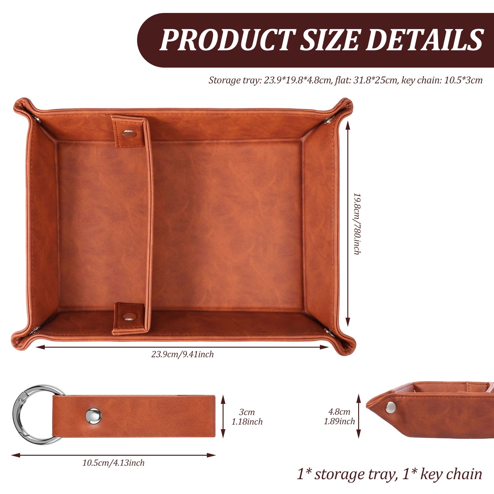 PU Leather Folding Valet Tray