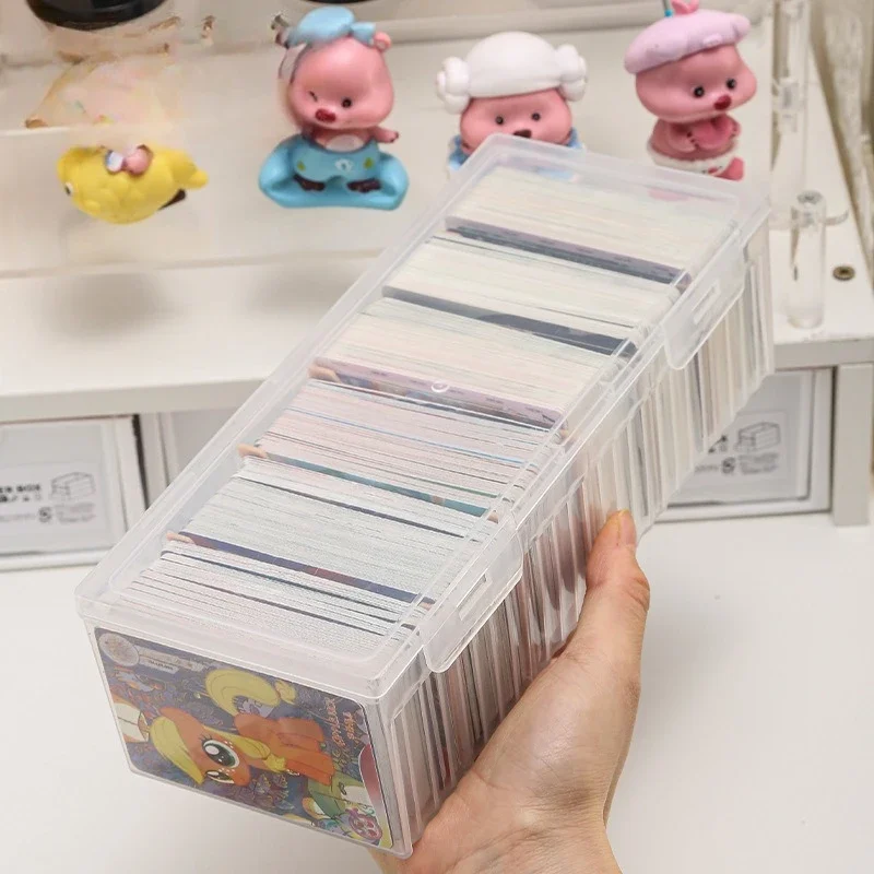 Clear Plastic Organizer Box for Game Cards with Adjustable Dividers Perfect Storage Solution for Collectors
