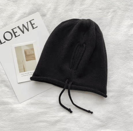 Womens Baggy Slouchy Beanie Warm Knitted Drawstring Winter Hat