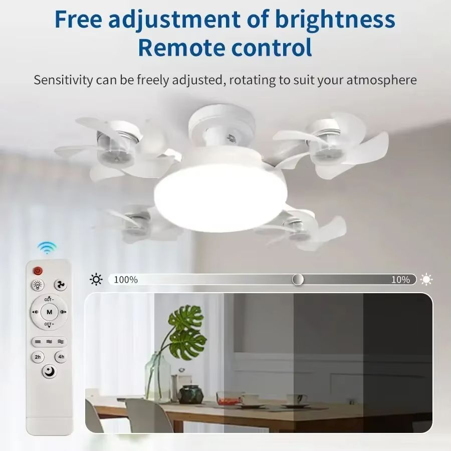 Smart Drone Fan Light Ceiling Lamp with Remote Control – 2 in 1 Decorative LED and Quiet Fan