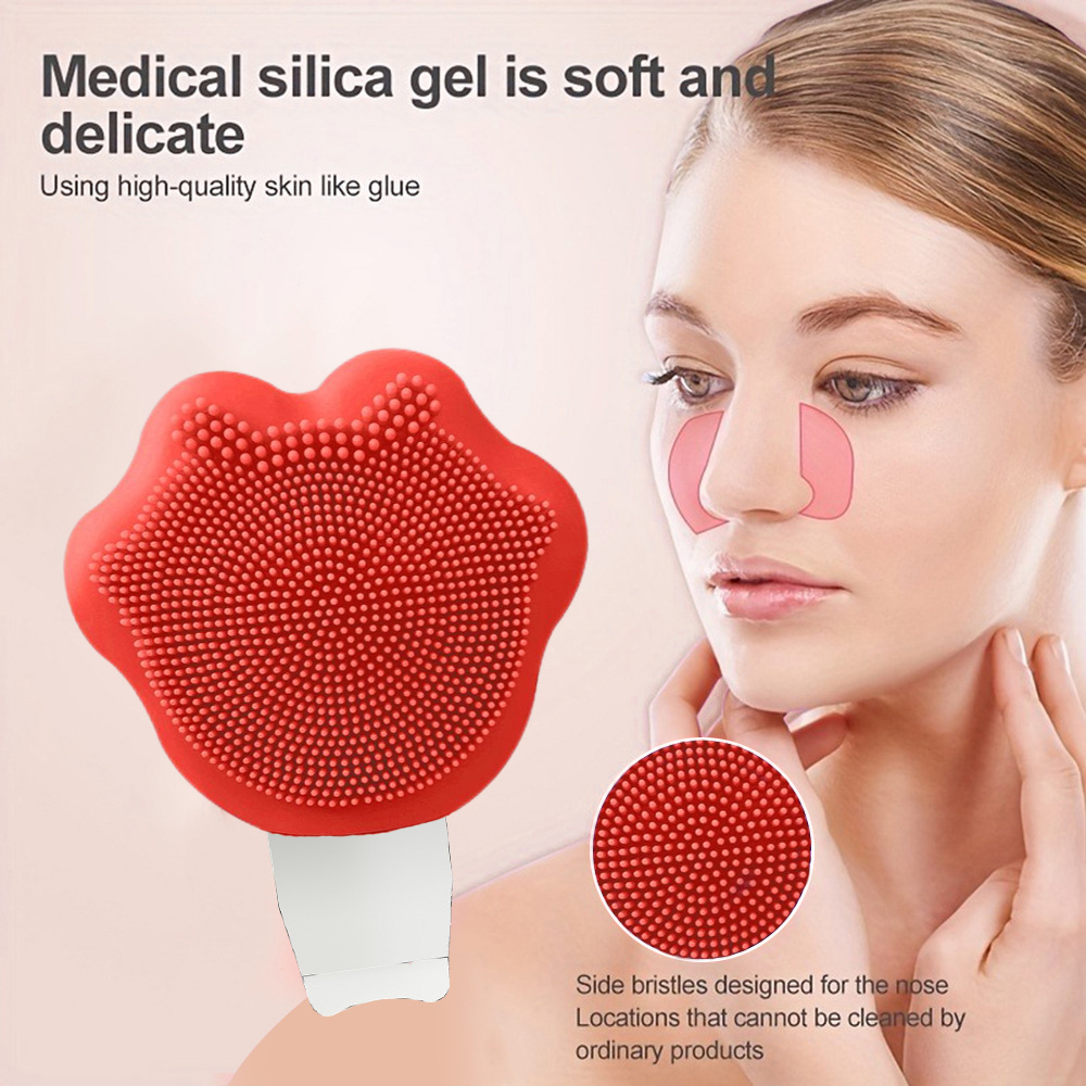 2 in 1 Silicone Facial Cleansing Brush Soft Head, Deep Pore Exfoliation Tool, Gentle Face Cleaner Fragrance Free