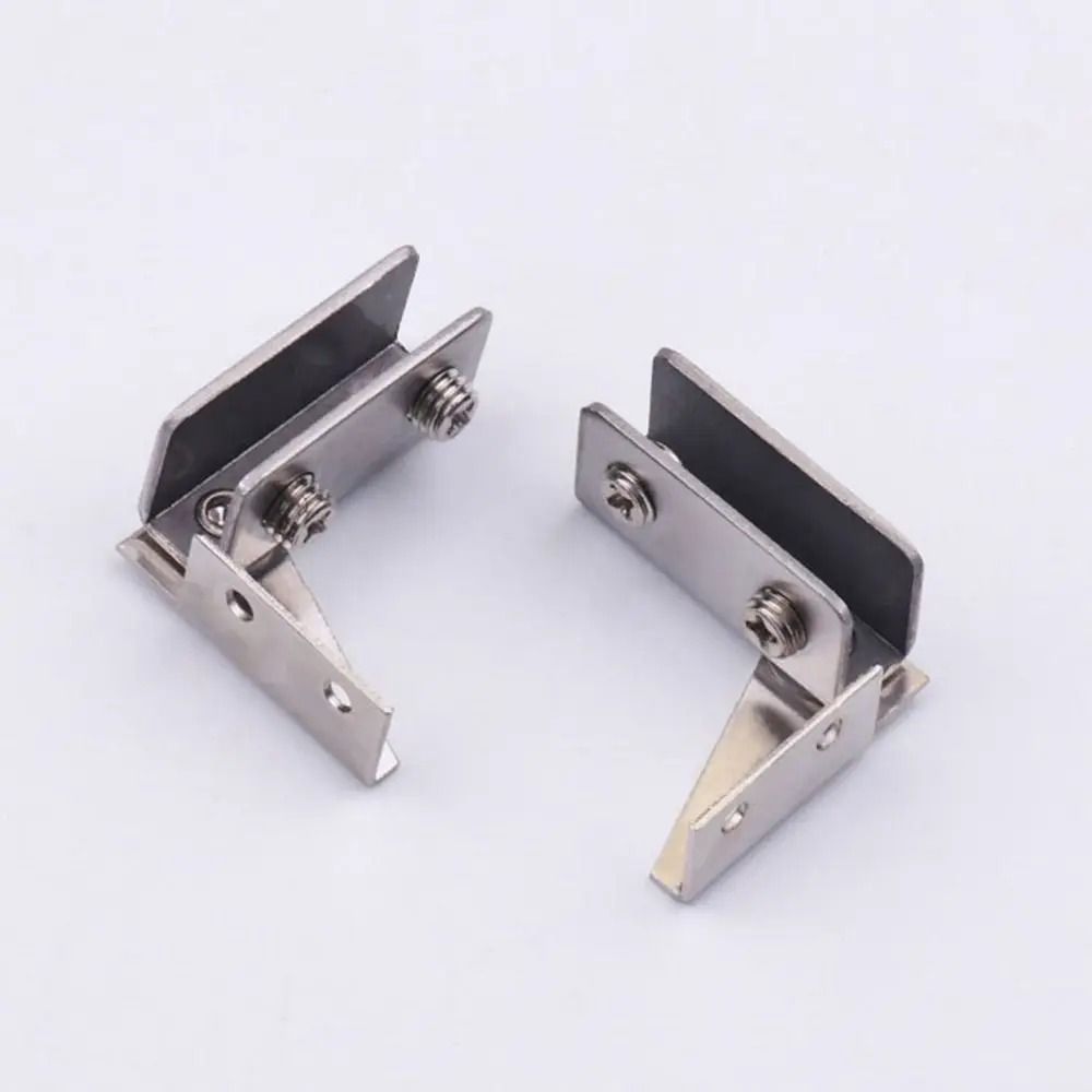 Glass Door Hinge Zinc Alloy Non Perforated Cabinet Glass Hinge Set of 2