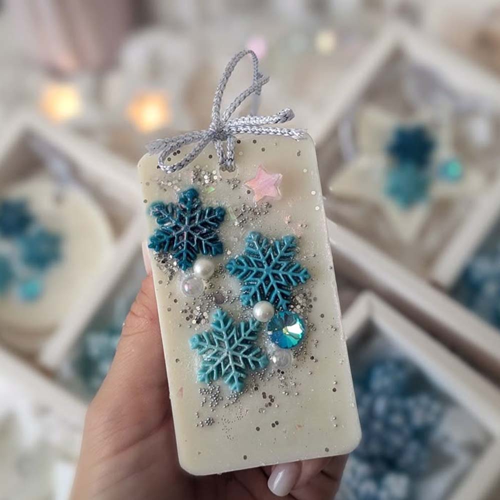 6 Holes Soy Candles Aroma Wax Tablets Mould, Silicone Mold for Handmade Wax Tablets, Soap Making Christmas New Year Gift