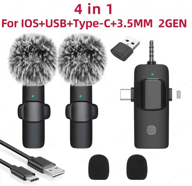 ClearWave 4 In 1 Wireless Lavalier Microphone