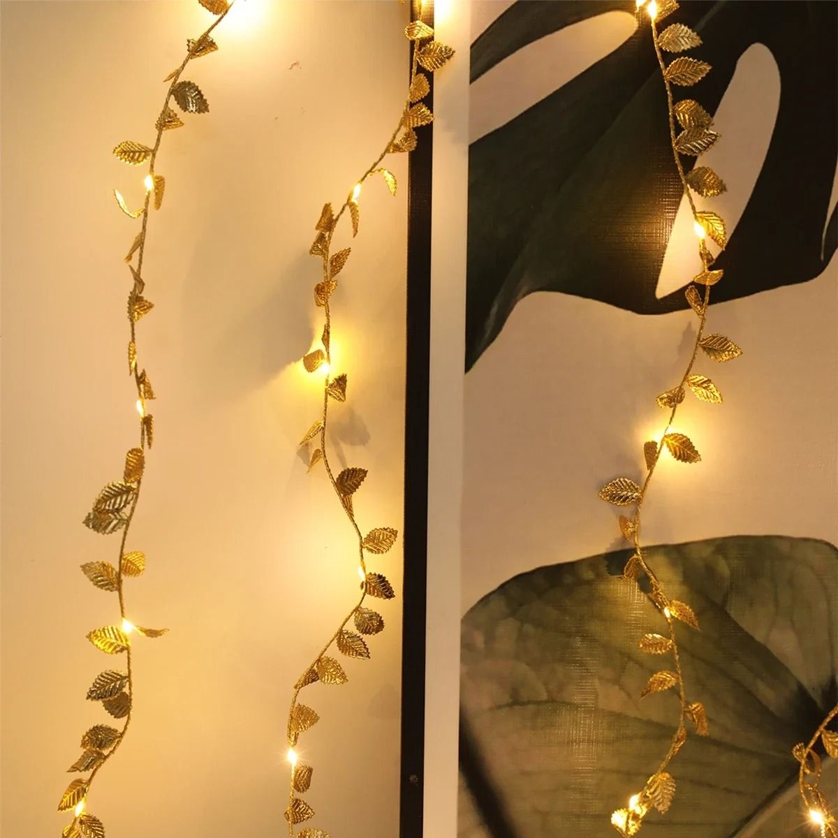 Gilded Willow Leaf Fairy String Lights