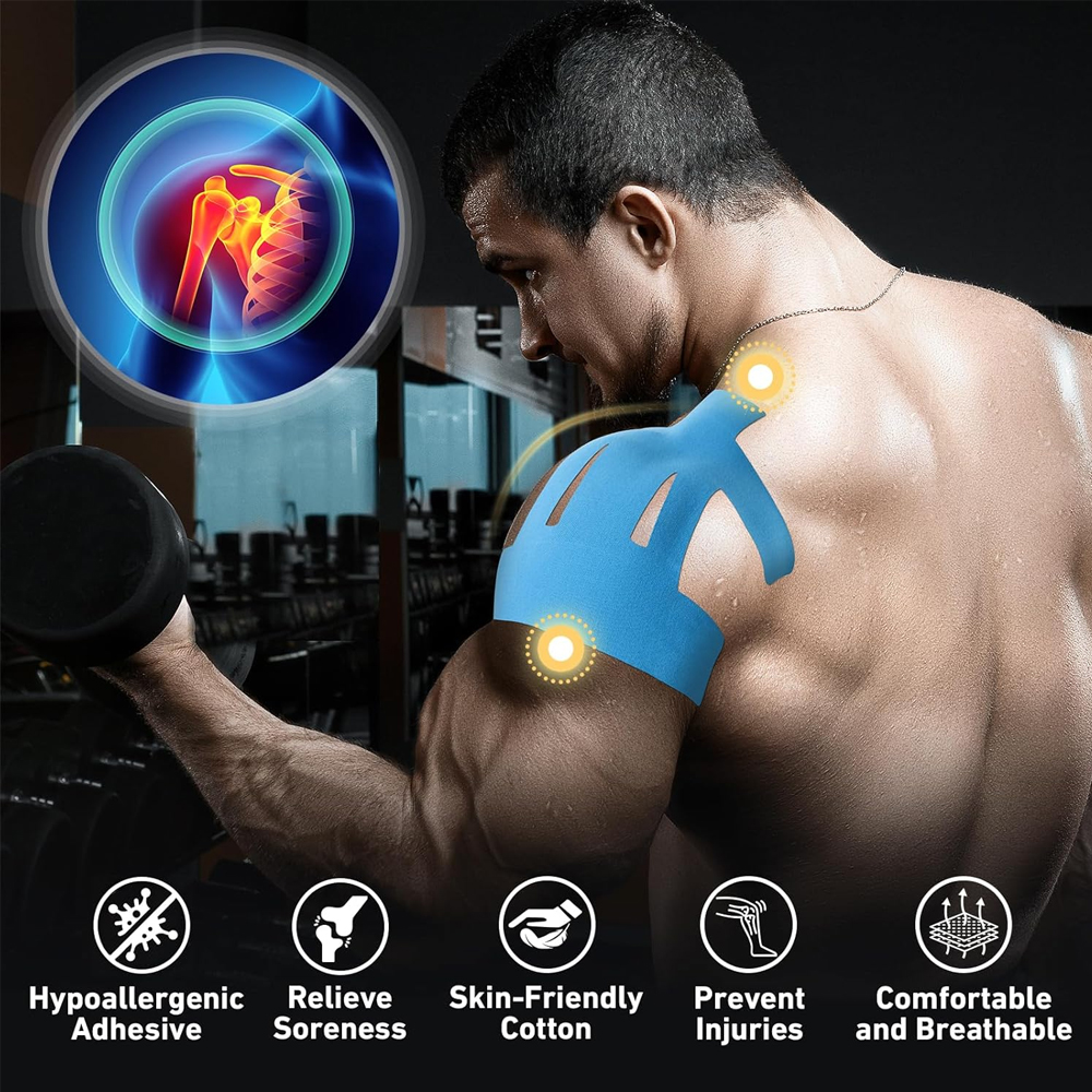 Waterproof Kinesiology Tape for Shoulder Pain Relief & Rotator Cuff Support
