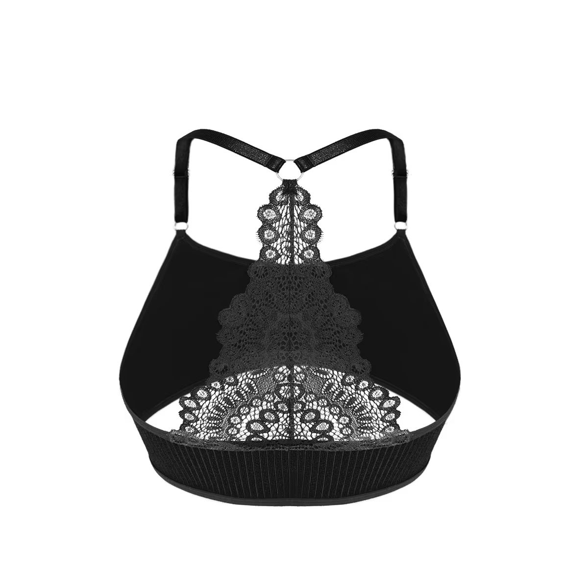 Women's Wireless Ribbed Bra – Breathable Backless Camisole Lingerie