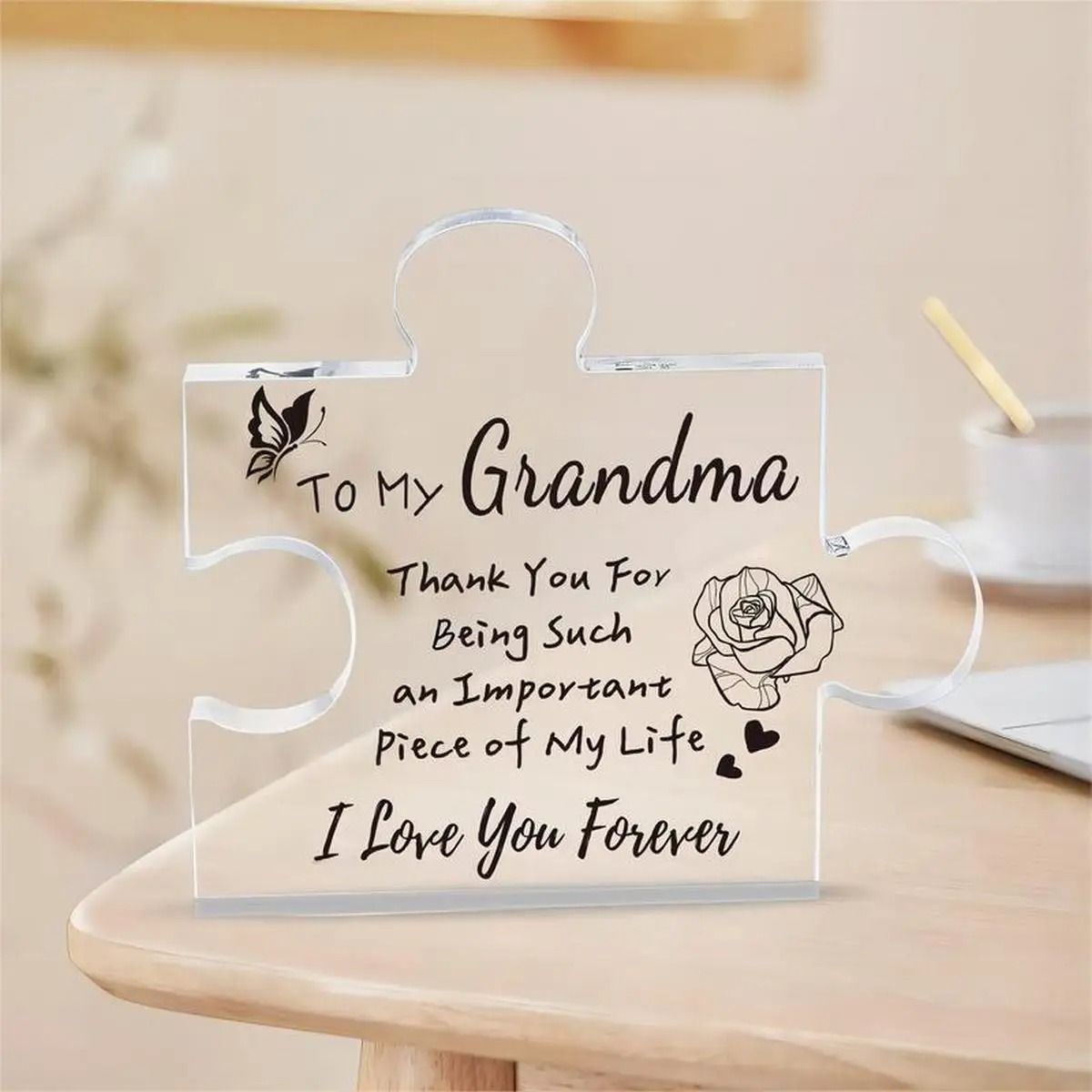 LovePiece Acrylic Grandma Puzzle Plaque Funny Birthday Keepsake Gift