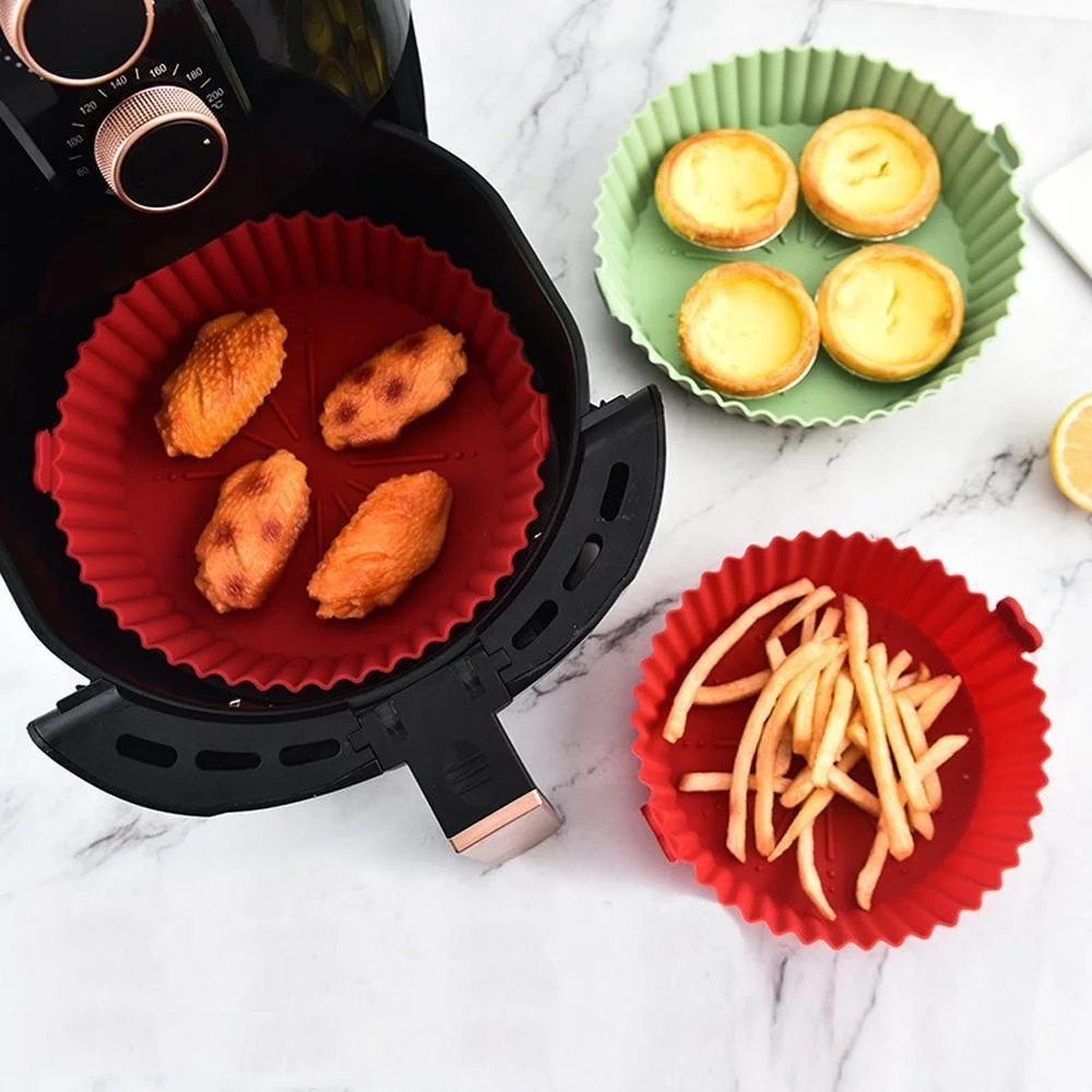 Premium Air Fryer Silicone Basket Liners Reusable Non Stick Pot & Parchment Paper Replacement