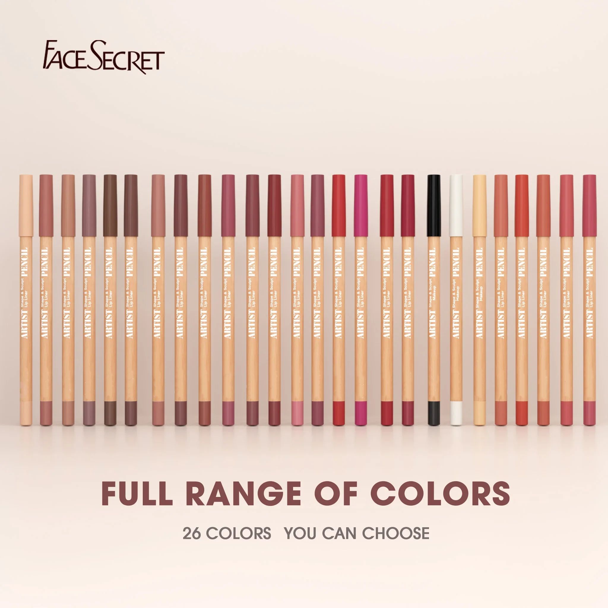 Face Secret Artist Shape Sculpt Lip Liner Pencil Set – Weightless Matte Lip Liner, Precise Smudge-Proof, Soft Blendable