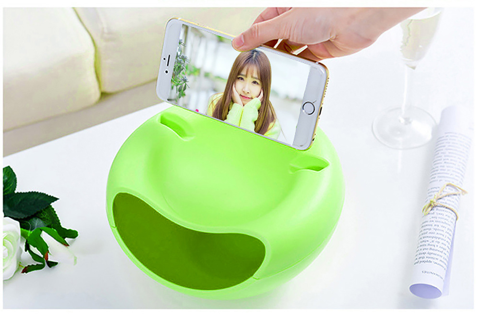 Snacks Bowl Creative Bowl, Double Layer Dry Fruit Containers, Snack Storage Box, Sunflower Seed Nut Bowl With Shell