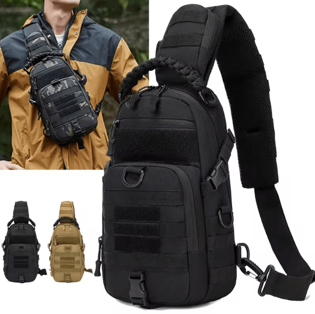 Tactical Camping Chest Sling Bag – MOLLE Outdoor Chest Pack for Hiking, Cycling, Fishing & Travel