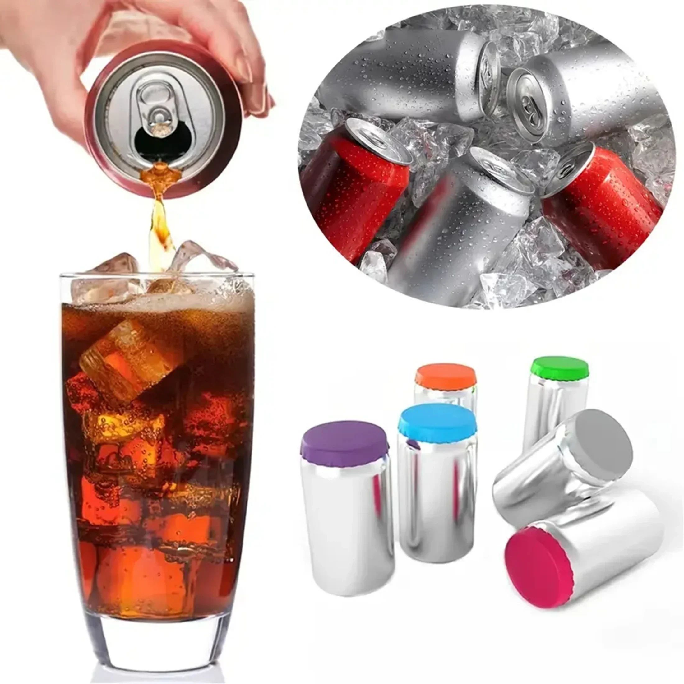 6Pcs Reusable Silicone Can Lids – Leak-Proof Soda & Beer Sealing Caps