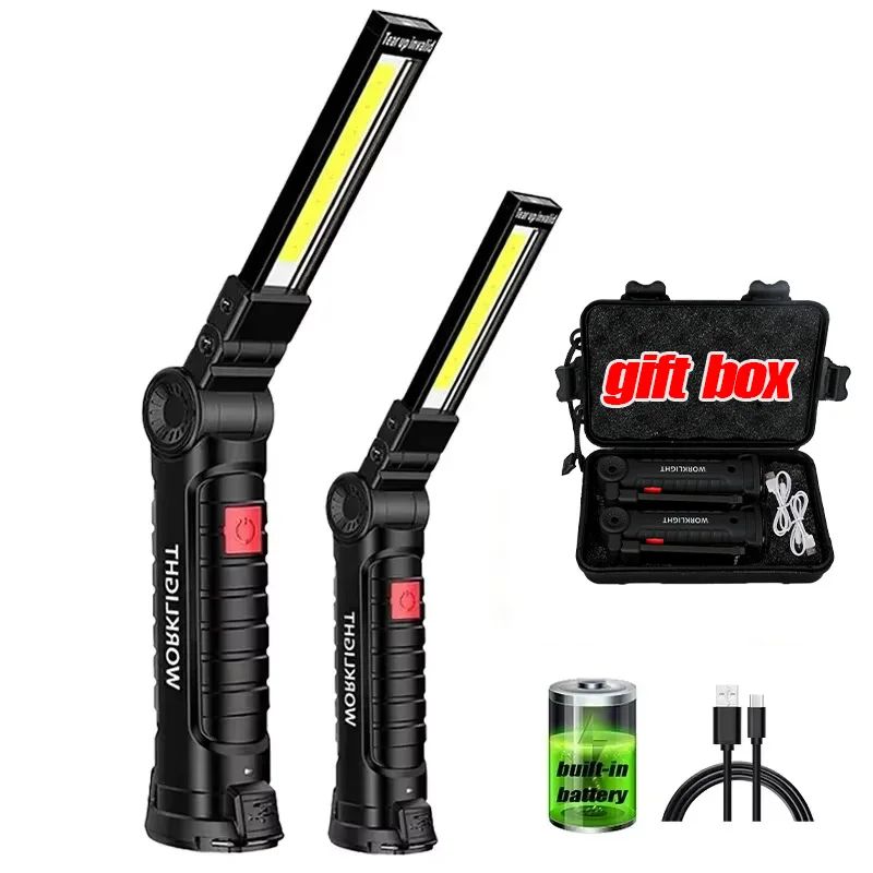 USB Rechargeable Dimmable COB LED Work Light with Magnet and Hook