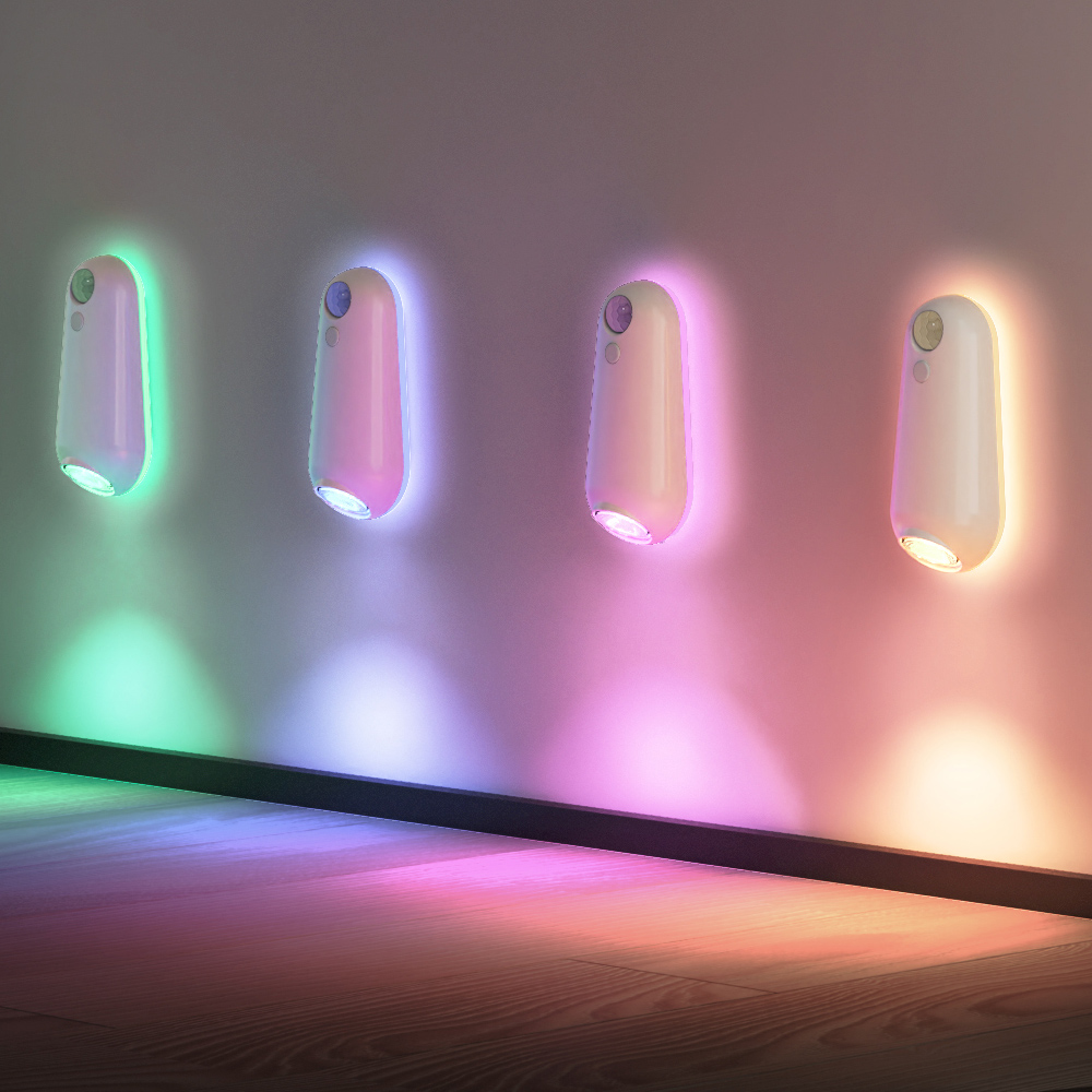 Toilet Seat Lights with Motion Sensor, 8-Color RGB LED Night Light, USB Rechargeable for Home, Camping & Summer Decor