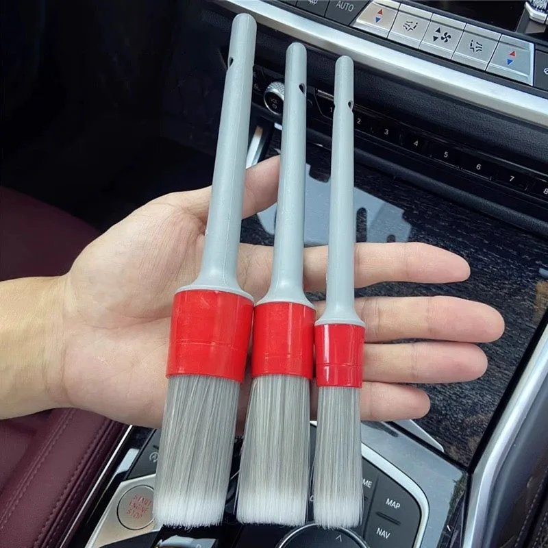 Boar Hair Bristle Brushes for Car Cleaning, Interior Detail Brush Set, Auto Detail Tools for Dashboard Cleaning