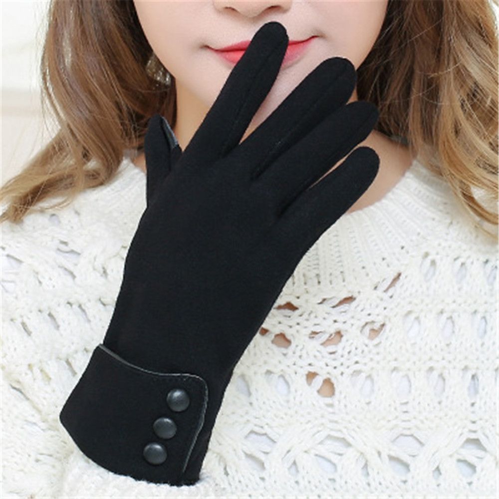 Fashion Women Touch Screen Gloves Winter Furry Warm Mitts for Outdoor Sports & Cycling