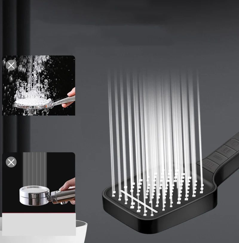 High Pressure Shower Head 7 Mode Adjustable Water Saving Shower Set