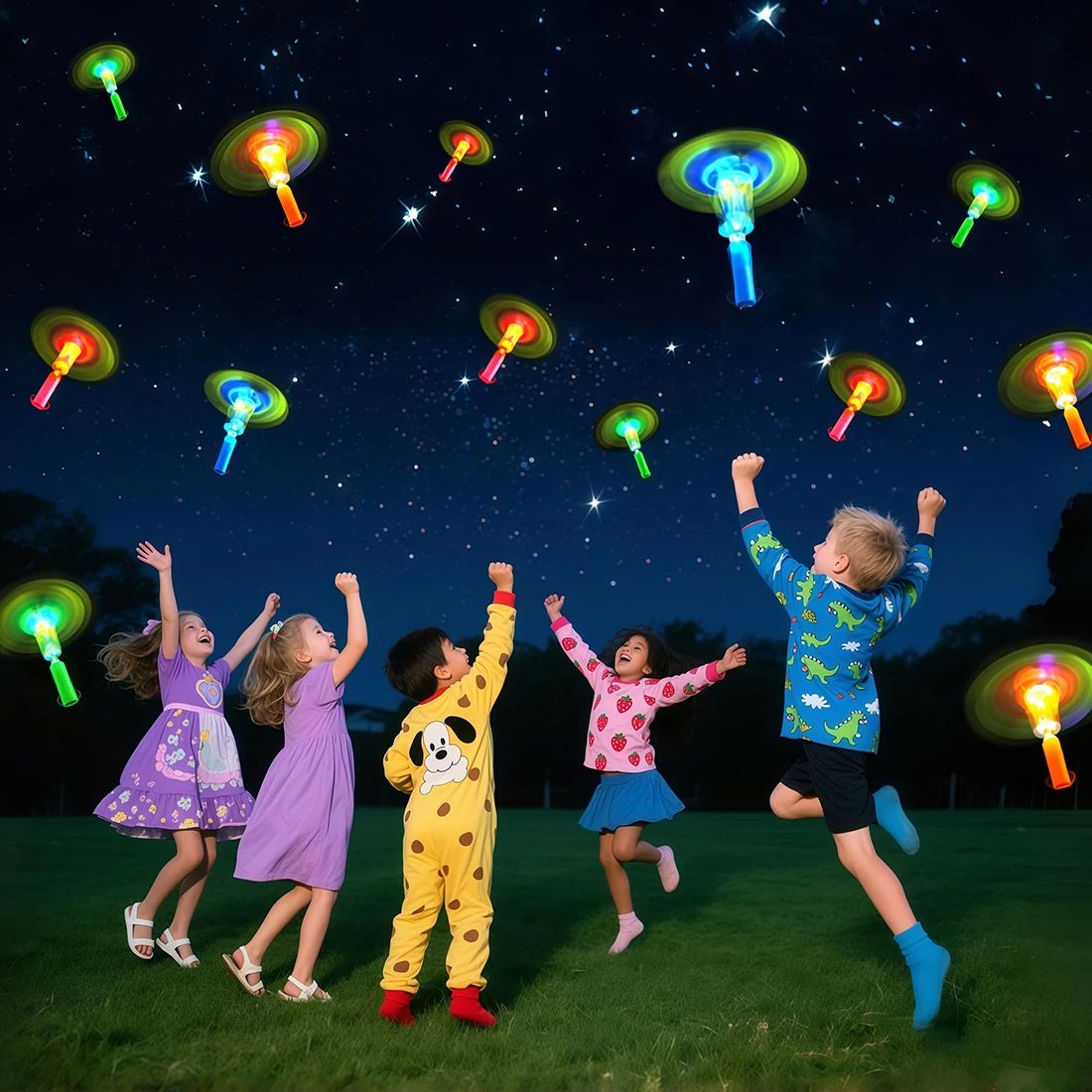 LED Flying Slingshot Toy Set