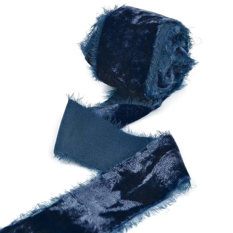 Frayed-Edge Velvet Suede Ribbon | Professional 1.57 in Wedding Invitation & Bouquet Wrapping System