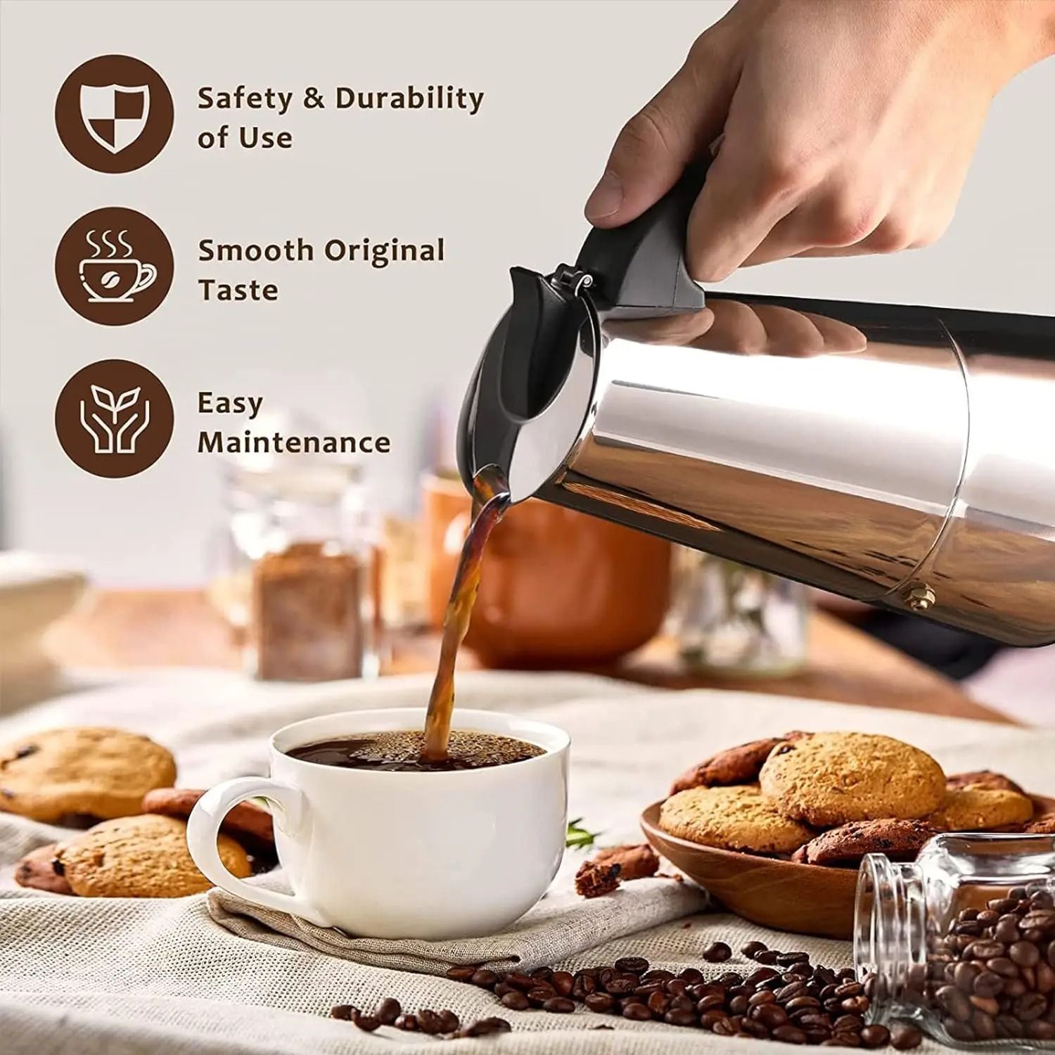4 6 9 Cup Moka Pot Stovetop Espresso Coffee Maker
