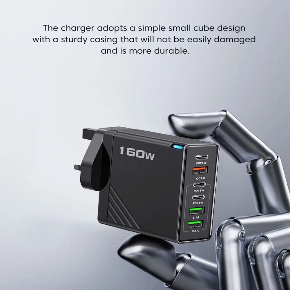 160W Multi-Port USB Type-C Fast Charger – High-Speed Wall Adapter for iPhone, Huawei, Xiaomi & Samsung