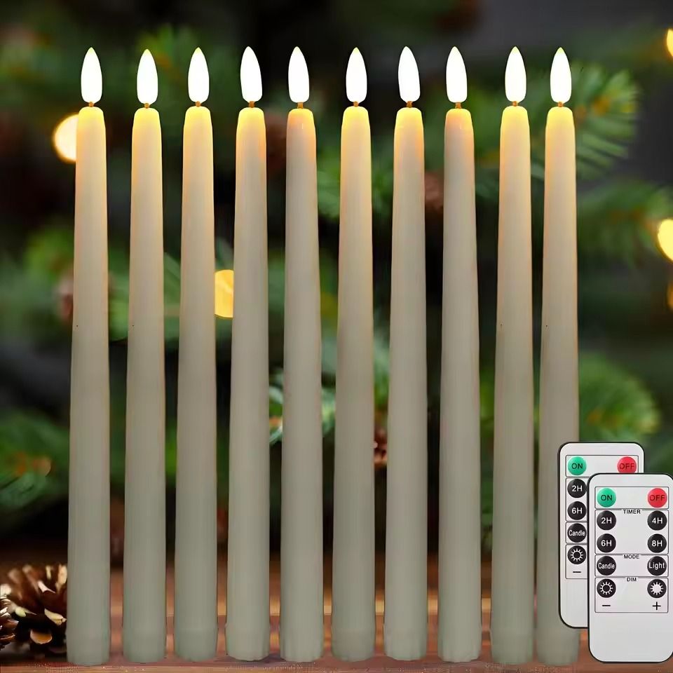 LED Flameless Flickering Taper Candles with Remote Battery Operated Tea Lights for Home and Wedding Decor