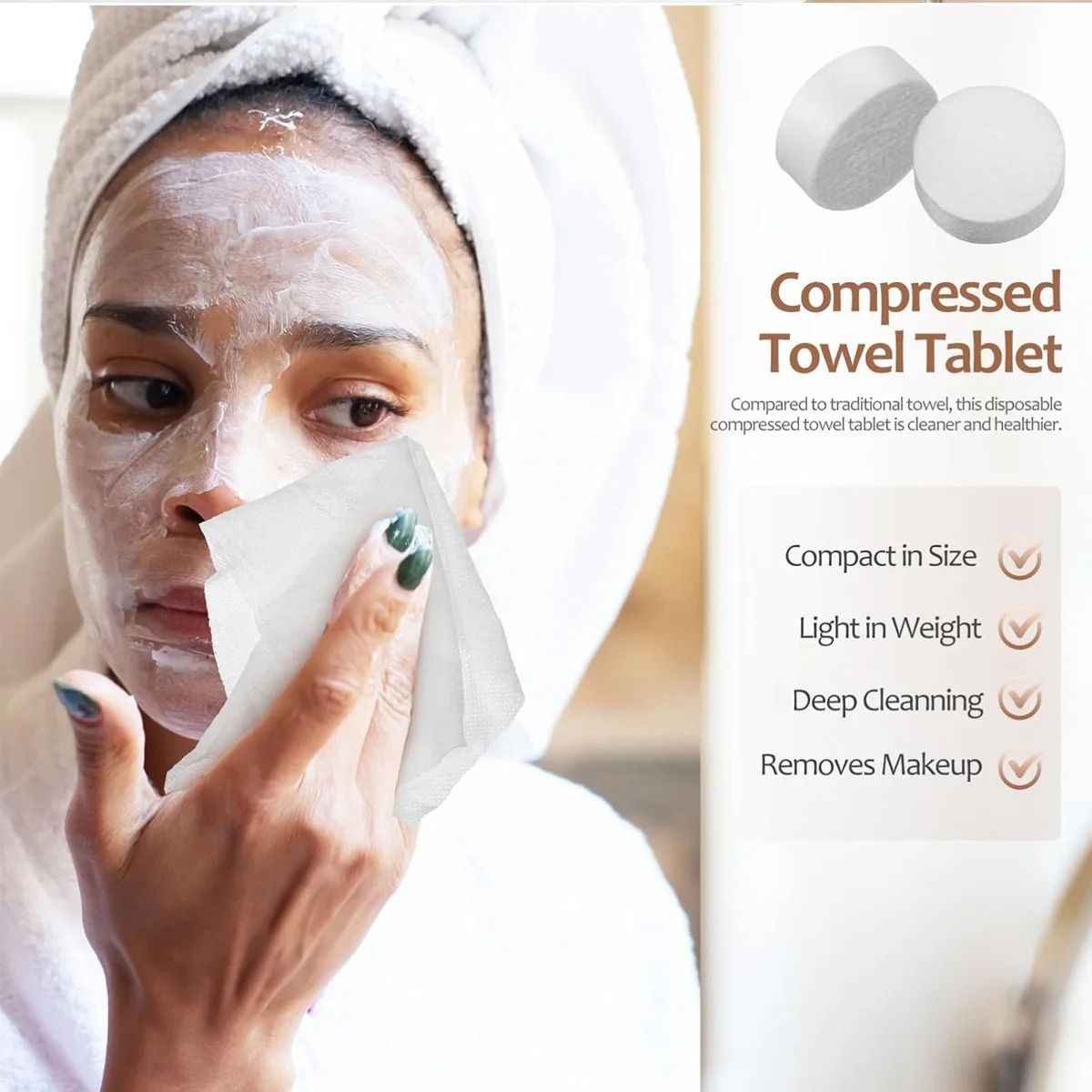Disposable Compressed Cotton Travel Towel Coin Tissue