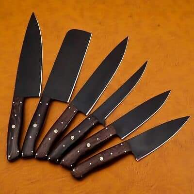 Damascus Chef Set Of 6 Pieces ,Custom Handmade Chef Set , Handmade Damascus Chef Set ,Personalized Gift For Mother