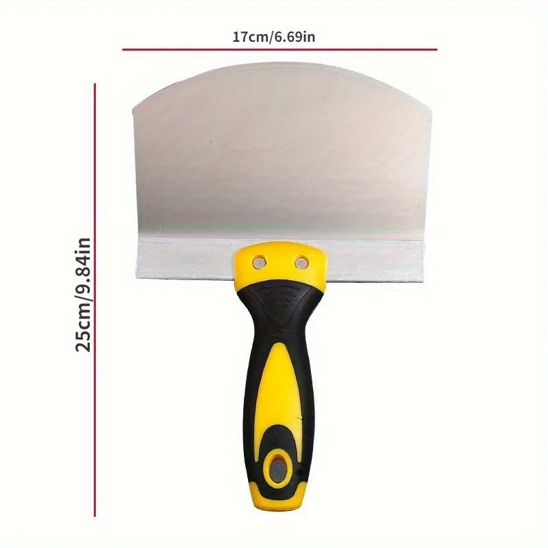 Arc Shape Stainless Steel Putty Scraper with Ergonomic Handle