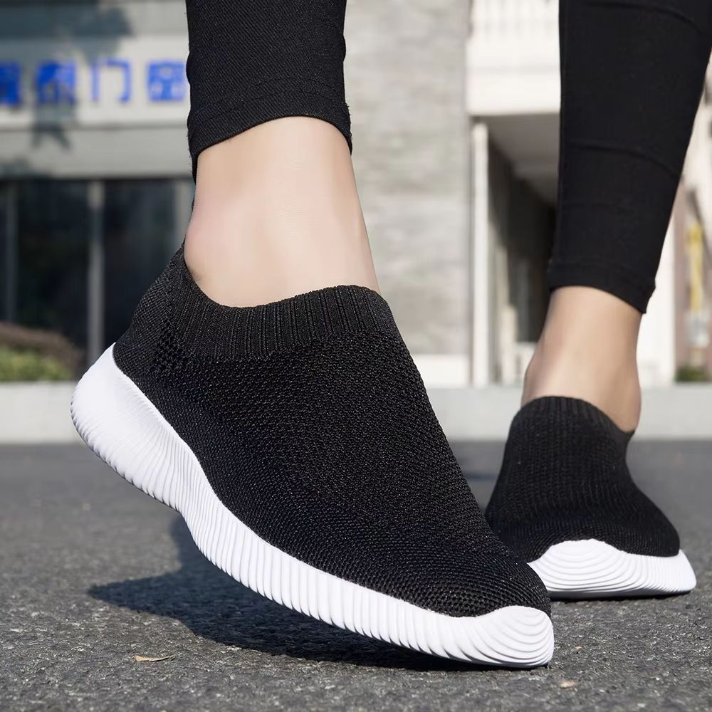 Breathable Slip On Sock Sneakers for Women Walking Shoes Knit Upper