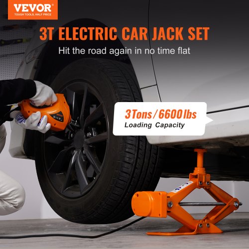 Portable Hih lbs Scissor Jack with Electric Impact Wrench, Electric Car Jack with Remote Control and Double Saddles